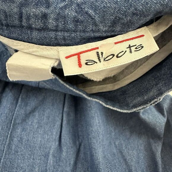 Talbots Womens Vintage 90s Denim Maxi Skirt Size M Blue Pleated Pockets - Picture 6 of 10